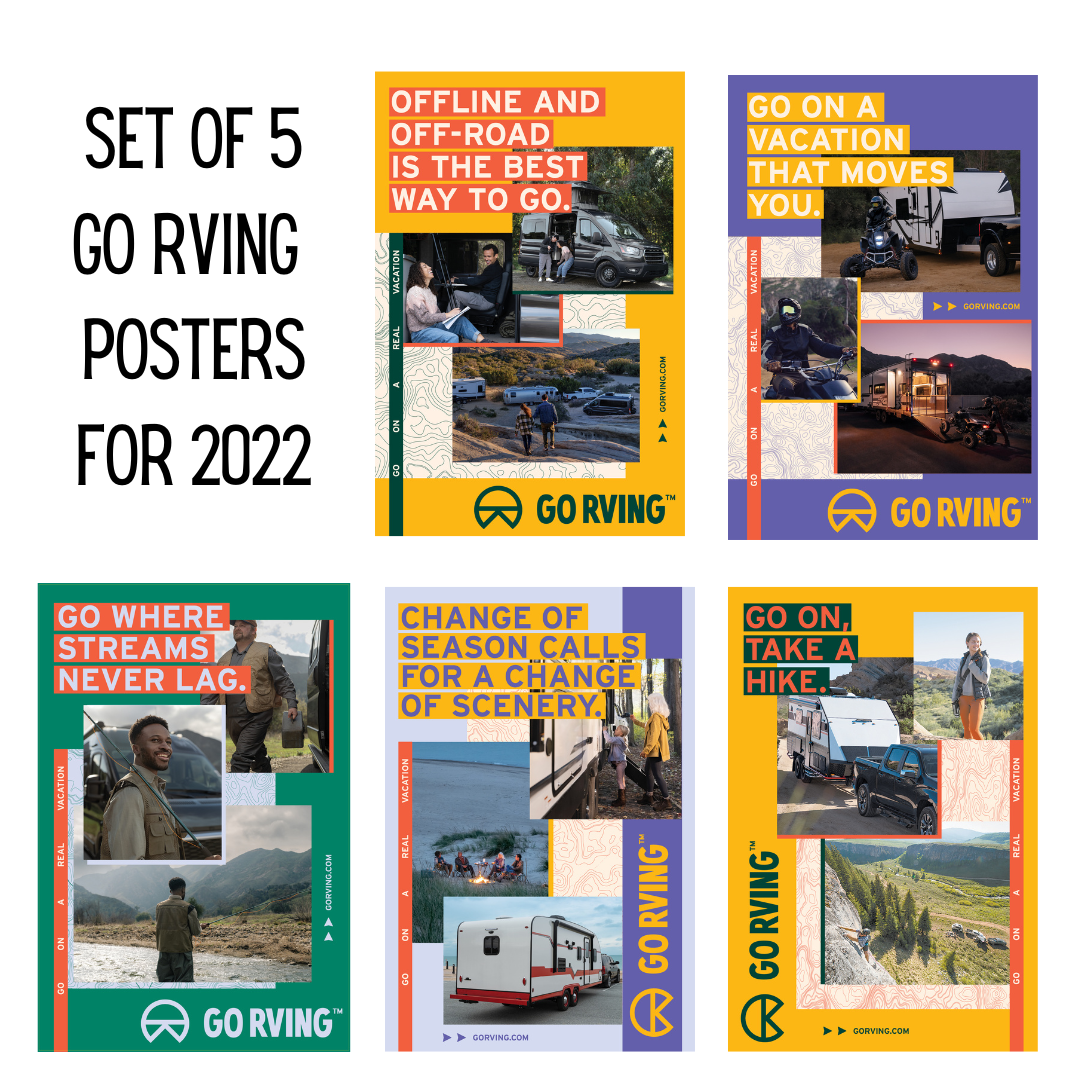 Go RVing Posters (24" x 36") Set of 5